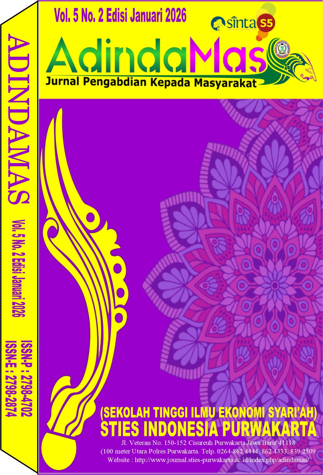 					View Vol. 5 No. 2 (2026): ADINDAMAS: Jurnal Pengabdian Kepada Masyarakat
				